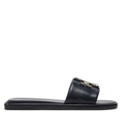 Klapki Tory Burch. Czarne klapki Tory Burch, bez wzorów, sportowe, bez obcasa, bez zapięcia. Za 1,019.00 zł.