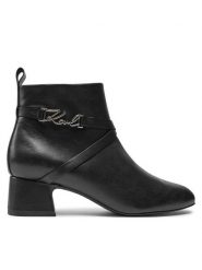 KARL LAGERFELD Botki KL30354 Czarny. Czarne botki KARL LAGERFELD, bez wzorów, ze skóry, bez obcasa, na słupku, bez zapięcia. Za 539.99 zł.