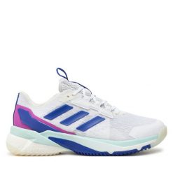 Buty halowe adidas. Białe buty sportowe lifestyle adidas, bez wzorów, bez zapięcia. Za 699.99 zł.