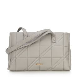 Torebka shopperka z pikowanej ekoskóry. Białe shopper bag Wittchen, bez wzorów, ze skóry ekologicznej, biznesowe, duże, pikowane, bez dodatków. Za 125.90 zł.