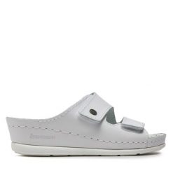 Klapki Dr. Brinkmann. Białe klapki Dr. Brinkmann, bez wzorów, bez obcasa, bez zapięcia. Za 329.99 zł.