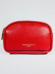 Victor & Hugo Paris Skórzany portfel "Gema" w kolorze czerwonym - 15 x 10 x 5 cm rozmiar: onesize. Czerwone portfele Victor & Hugo Paris, bez wzorów, z materiału. Za 104.99 zł.