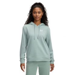 Bluza Z Kapturem Under Armour Ua Rival Terry Damskie. Zielone bluzy z kapturem Under Armour, s, bez wzorów, z kapturem. Za 294.50 zł.