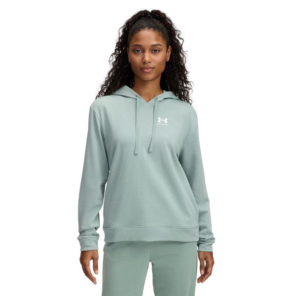 Bluza Z Kapturem Under Armour Ua Rival Terry Damskie. Zielone bluzy z kapturem Under Armour, s, bez wzorów, z kapturem. Za 294.50 zł.