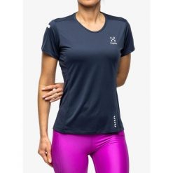 Koszulka szybkoschnąca damska Haglofs L.I.M Tech Tee. Niebieskie t-shirty sportowe Haglöfs, l, bez wzorów, bez ramiączek. Za 144.99 zł.