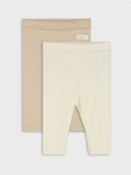 Bawełniane legginsy 2 pack - beżowy. Brązowe legginsy sportowe Sinsay, l, bez wzorów, z bawełny. Za 19.99 zł.