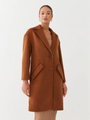 Guess Płaszcz wełniany Elly W2BL0H WEWU0 Brązowy Relaxed Fit. Brązowe płaszcze Guess, na zimę, xxl, z aplikacjami, z syntetyku, bez kaptura. Za 999.99 zł.