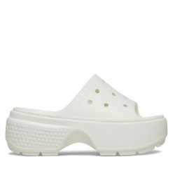 Klapki Crocs. Brązowe klapki Crocs, bez wzorów, bez obcasa, bez zapięcia. Za 279.99 zł.