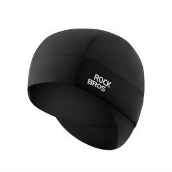 Rewersyjna czapka rowerowa ROCKBROS. Czarne czapki zimowe ROCKBROS, bez wzorów, z materiału, sportowe. Za 71.68 zł.