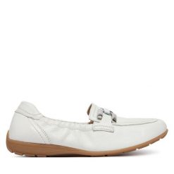 Półbuty Caprice. Białe półbuty wsuwane Caprice, bez wzorów, bez obcasa, na płaskiej podeszwie. Za 439.99 zł.
