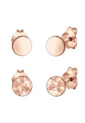 Elli Damskie kolczyki sztyfty zestaw 2 sztuk młotkowane błyszczące w srebrze 925 Sterling Silver Kolczyki 1 ct. Szare kolczyki Elli, srebrne. Za 183.99 zł.