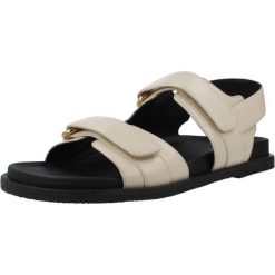 Sandały GEOX D ADELASH Beżowy. Brązowe sandały Geox, bez wzorów, ze skóry, bez obcasa, bez zapięcia. Za 400.99 zł.