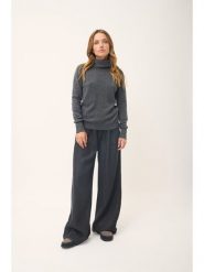 Just Cashmere Kaszmirowy golf w kolorze antracytowym rozmiar: M. Czarne swetry Just Cashmere, m, bez wzorów, z kaszmiru, bez ramiączek. Za 413.99 zł.