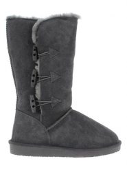 NICEBAY Skórzane kozaki zimowe "Meander" w kolorze ciemnoszarym rozmiar: 41. Szare kozaki NICEBAY, na zimę, bez wzorów, z materiału, eleganckie, bez obcasa, bez zapięcia. Za 260.99 zł.