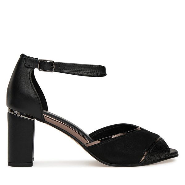 Sandały Lasocki. Czarne sandały Lasocki, bez wzorów, bez obcasa, na słupku, bez zapięcia. Za 104.99 zł.