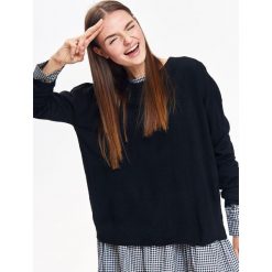 SWETER DAMSKI, OVERSIZE. Czarne swetry TROLL, na jesień, m, bez wzorów, z dzianiny, bez ramiączek. Za 69.99 zł.