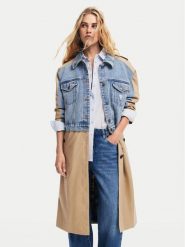 Desigual Trencz Riga 24WWEWBU Beżowy Regular Fit. Brązowe płaszcze Desigual, xs, bez wzorów, z bawełny, bez kaptura. Za 1,199.00 zł.