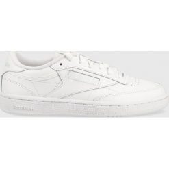 Reebok Classic sneakersy skórzane kolor biały. Białe buty sportowe lifestyle Reebok Classic, bez wzorów, sportowe, z okrągłym noskiem, bez zapięcia, reebok classic. Za 369.99 zł.