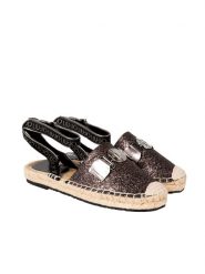 Liu Jo Espadryle "Vera 01" | SA3073 EX157 | Kobieta | Czarny. Czarne espadryle Liu Jo, bez wzorów, ze skóry ekologicznej, eleganckie, z okrągłym noskiem, bez obcasa. W wyprzedaży za 349.00 zł.