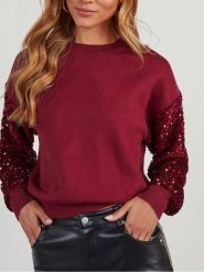 Milan Kiss Bluza w kolorze bordowym rozmiar: L. Czerwone bluzy Milan Kiss, l, bez wzorów, bez ramiączek, bez kaptura. Za 130.99 zł.