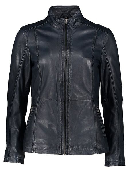 7eleven Skórzana kurtka "Sharron" w kolorze granatowym rozmiar: 36. Niebieskie kurtki 7eleven, bez wzorów, ze skóry, bez kaptura. Za 413.86 zł.