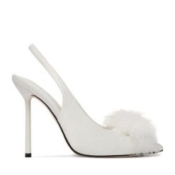 Szpilki Eva Minge. Białe szpilki Eva Minge, bez wzorów, bez obcasa, na szpilce, bez zapięcia. Za 479.99 zł.