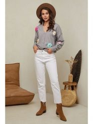 Soft Cashmere Kardigan w kolorze szarym rozmiar: 38/40. Szare swetry Soft Cashmere, z aplikacjami, z kaszmiru, bez ramiączek. Za 139.54 zł.