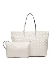 Guess Torebka Cheryl HWTQ97 20240 Kremowy. Białe shopper bag Guess, z aplikacjami, ze skóry, bez dodatków. Za 719.99 zł.