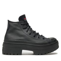 Trampki Converse. Czarne botki Converse, bez wzorów, retro, bez zapięcia. Za 349.99 zł.