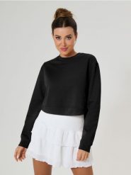Bluza basic - czarny. Czarne bluzy Sinsay, l, bez wzorów, bez kaptura. Za 14.99 zł.
