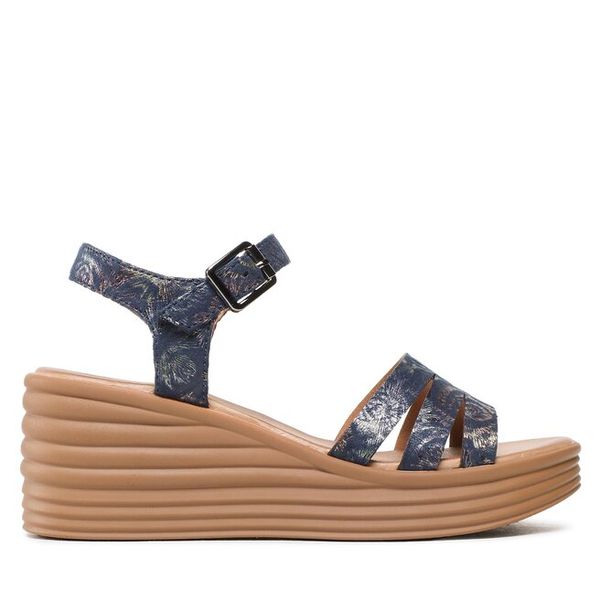 Sandały Clara Barson. Niebieskie sandały Clara Barson, bez wzorów, bez obcasa, na koturnie, bez zapięcia. Za 129.99 zł.