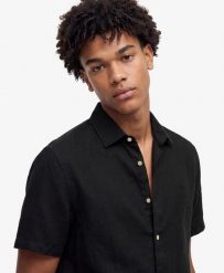 Superdry Riviera koszula lniana krótki rękaw — 100% len, relaxed fit. Niebieskie koszule Superdry, s, bez wzorów, ze lnu, klasyczne, bez kołnierzyka, bez ramiączek. Za 344.20 zł.