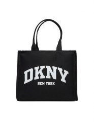 DKNY Torebka R51AGJ50 Czarny. Czarne shopper bag DKNY, bez wzorów, z materiału, bez dodatków. Za 339.99 zł.