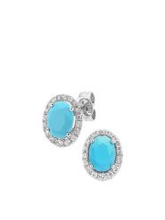 Revoni Złote kolczyki-wkrętki z diamentami i turkusami rozmiar: onesize. Szare kolczyki Revoni, z diamentem, złote. Za 1,478.99 zł.