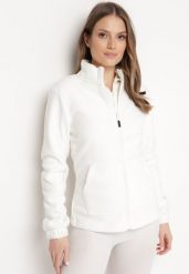 Biała Bluza z Polarem i Kołnierzem oraz Suwakiem Oxerda. Białe bluzy Born2be, l, bez wzorów, z polaru, bez ramiączek, bez kaptura. W wyprzedaży za 76.49 zł.