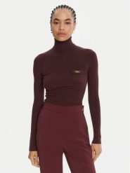 Elisabetta Franchi Golf MK-11B-56E2-V290 Bordowy Slim Fit. Czerwone swetry Elisabetta Franchi, bez wzorów, z syntetyku, bez ramiączek. Za 1,199.00 zł.