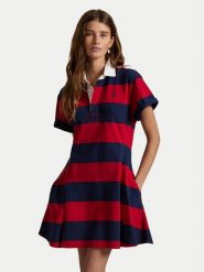Polo Ralph Lauren Sukienka codzienna 211971761001 Czerwony Regular Fit. Czerwone sukienki Polo Ralph Lauren, na co dzień, xs, bez wzorów, z bawełny, bez kołnierzyka, bez ramiączek, proste. Za 769.99 zł.