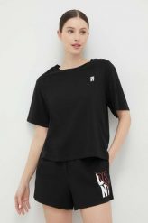 Dkny piżama damska kolor czarny. Czarne piżamy DKNY, l, bez wzorów, z dzianiny, bez kołnierzyka, bez ramiączek, krótkie. Za 429.99 zł.