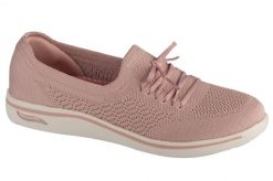 Buty sportowe Sneakersy damskie, On-The-GO Arch Fit Uplift - Florence. Czerwone buty treningowe Skechers, bez wzorów, z materiału, przed kostkę, bez zapięcia, trekkingowe. Za 299.99 zł.