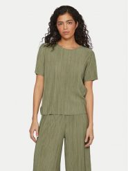 Vila T-Shirt Plisa 14089481 Zielony Regular Fit. Zielone t-shirty Vila, s, bez wzorów, z syntetyku, bez kołnierzyka, bez ramiączek. Za 59.99 zł.