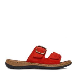 Klapki Go Soft. Czerwone klapki GO SOFT, bez wzorów, bez obcasa, bez zapięcia. Za 169.99 zł.