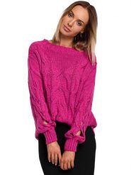 Made of emotion Sweter w kolorze różowym rozmiar: L/XL. Różowe swetry Made Of Emotion, l, bez wzorów, bez ramiączek. Za 180.49 zł.