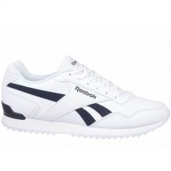 Buty do chodzenia damskie Reebok Royal Glide Ripple Clip. Białe buty do biegania Reebok, bez wzorów, z materiału, bez zapięcia, do biegania, Reebok Royal. Za 384.65 zł.