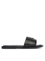 Eva Minge Klapki POPPY-LT102-13 Czarny. Czarne klapki Eva Minge, bez wzorów, ze skóry, bez obcasa, bez zapięcia. Za 379.99 zł.