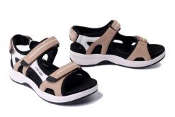 JOSEF SEIBEL 97302 TE380 202 Estelle 02 beige multi, sandały damskie. Brązowe sandały Josef Seibel, bez wzorów, bez obcasa, bez zapięcia. Za 439.90 zł.