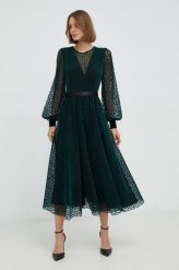 Nissa sukienka kolor zielony maxi rozkloszowana. Zielone sukienki Nissa, bez wzorów, z dzianiny, bez kołnierzyka, bez ramiączek, maxi, rozkloszowane. Za 1,729.90 zł.