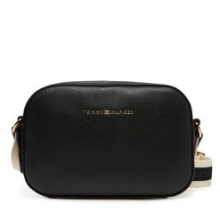 Torebka Tommy Hilfiger. Czarne listonoszki Tommy Hilfiger, bez wzorów, bez dodatków. Za 429.99 zł.
