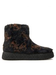 Guess Botki United FLFUTD FUR10 Czarny. Czarne botki Guess, z aplikacjami, z materiału, bez obcasa, na płaskiej podeszwie, bez zapięcia. Za 359.99 zł.
