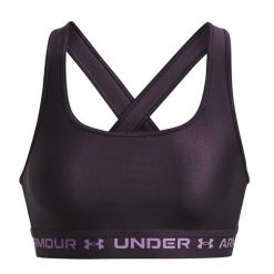 Stanik fitness cardio Under Armour Crossback Mid. Fioletowe biustonosze sportowe Under Armour, bez wzorów, do biegania. Za 73.99 zł.