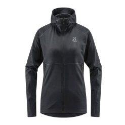 Bluza trekkingowa damska Haglöfs Skuta Hood. Czarne bluzy Haglöfs, xs, bez wzorów, sportowe, bez ramiączek, bez kaptura. Za 259.99 zł.